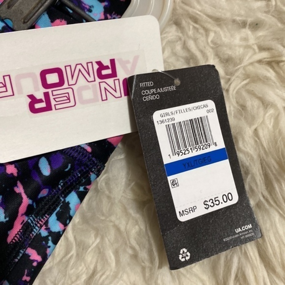 NWT Girl’s Heatgear Under Armour Printed Ankle Crop Leggings YXL - Picture 4 of 6